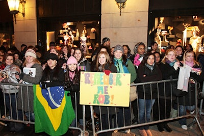 Pattinson fans outside the Paris Theatre