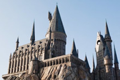 The Hogwarts School of Witchcraft and Wizardry replica at the Wizarding World of Harry Potter