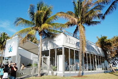 The Art of Can exhibit tent on Ocean Drive