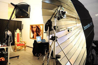 A styling and photo shoot station at Bravo's upfront party