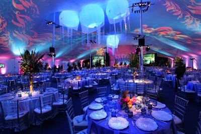 The 'enchanted kelp forest ' dinner tent at the Science Center ball