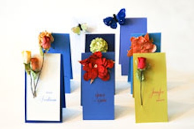 Ellen Sax's handmade place cards