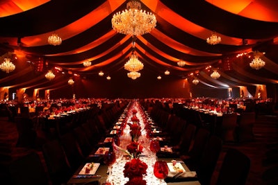 KCET Visionary Awards, interior of tent on Event Deck
