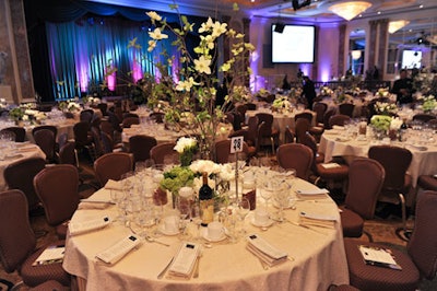 The ballroom set for the Taste for a Cure benefit