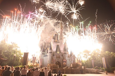 The fireworks finale over Cinderella's Castle