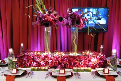 Colorful floral table setting