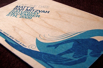 Save the Date Postcard Printed on Wood Veneer