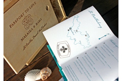 Crate Packaged Passport Invitation to a Wedding in St. Barths