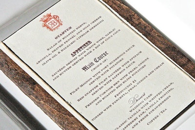 Stained Wood-backed Menu