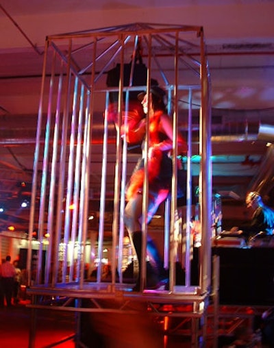 4-by-4 dance cage on raised platform