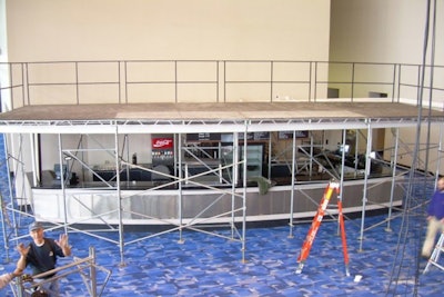Stage deck built above concession stand
