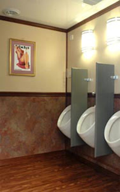21-foot Oasis luxury restroom trailer urinal area