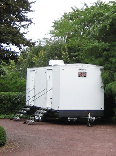 21-foot Oasis luxury restroom trailer exterior