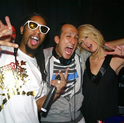 DJ Vice with Paris Hilton and Lil John