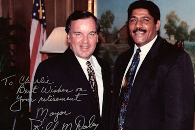 Chief Charles Carter with Chicago Mayor Daley