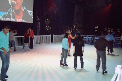 Synthetic Ice Skating Rink at a holiday party