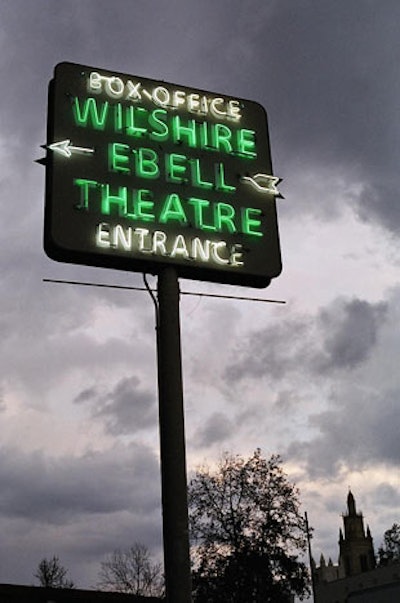 Wilshire Ebell box office neon sign