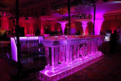 LED lighting used for ice bar and other décor elements