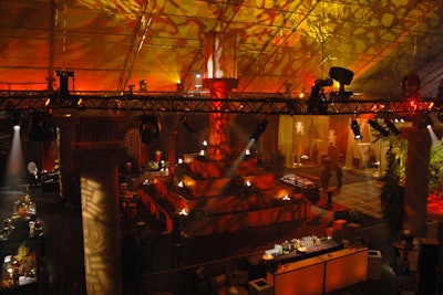 LED screen and lighting supporting Aztec theme at Event Solutions