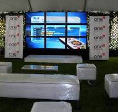 Video wall for tent event