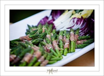 Asparagus wrapped with prosciutto