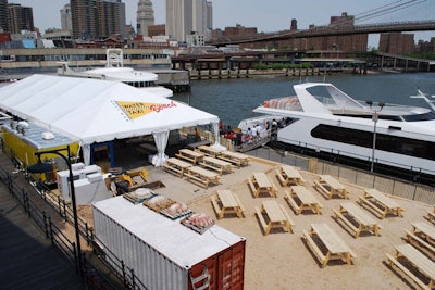 Water Taxi Beach South Street Seaport aerial view