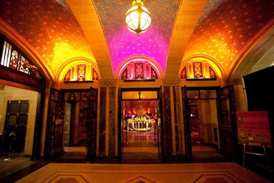 The lobby ceiling