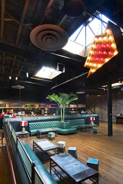 Brooklyn Bowl entryway and restaurant that serves a special Blue Ribbon menu.