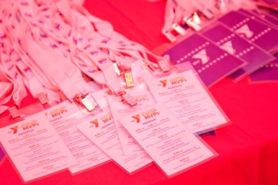Guests received lanyards with the event's name.