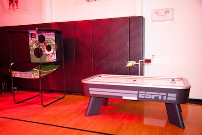 Games included a football toss and an air hockey table.