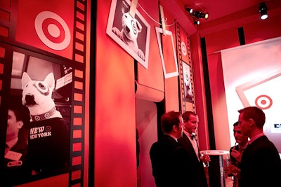 A room sponsored by Target included a photo booth. The pictures were projected in the main party space.