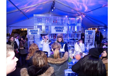 Guests could sample three of Absolut's five holiday cocktails.