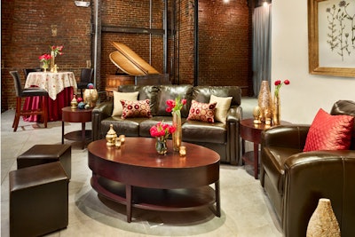 Afr Classic Lounge Wood Table Black Sofa