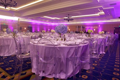 Bubble Miami provided tables draped in white linens by Panache.