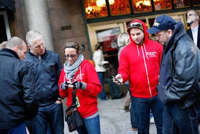 The public promotion was also devised to showcase new smartphones that operate on Windows Phone 7.5, including the Samsung Focus Flash and HTC's Radar 4G. Windows Phone staffers were on hand at the event outside Macy's to let consumers play with the devices.