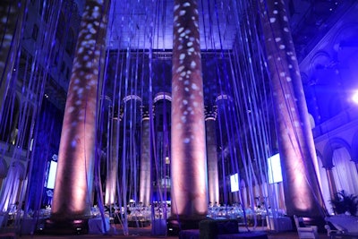 Streamers divided the National Building Museum atrium into three spaces.