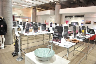 The silent auction was located on the first floor of the Design Exchange.