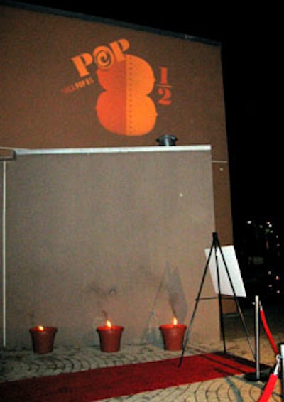 The event's logo, referring to Fellini's film 8 ½, was projected onto the museum's facade.