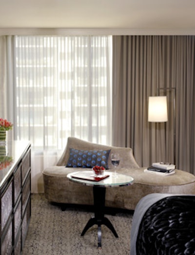 Designer Cheryl Rowley chose a modern aesthetic for the Palomar's decor.