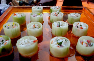 Bite-size ceviche cups were among the hors d'oeuvres served.