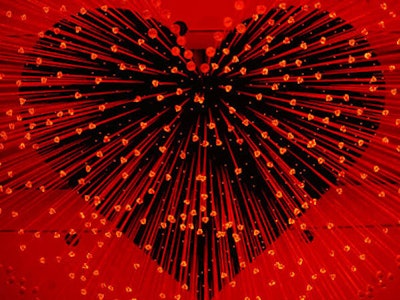 The design team created a custom, heart-shaped chandelier for the night, which matched the name of the event and brought to mind Valentine's Day.