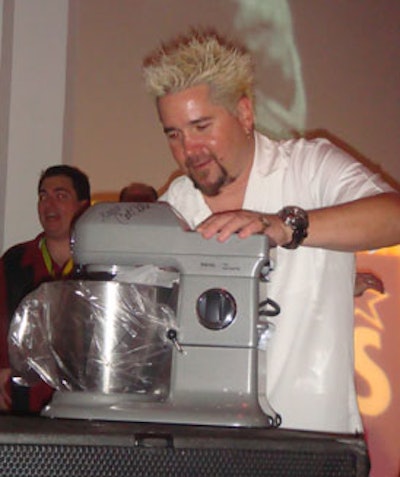 Guy Fieri and the other Food Network celebs in attendance autographed a mixer that was included in the live auction.