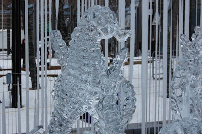 The Underwater Kingdom exhibit included a series of seahorses carved in ice.