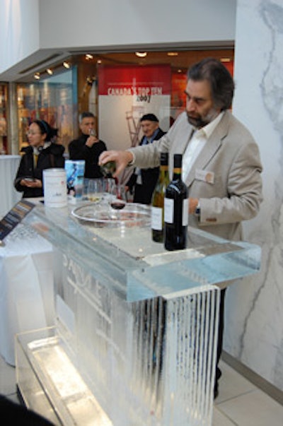 Steve Thurlow served Jacob's Creek wines at the Santé Chill display inside the atrium of the Manulife Centre.