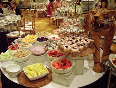 Breakfast favorites like granola, yogurt, cheese, and an expansive fruit display were provided by the hotel.