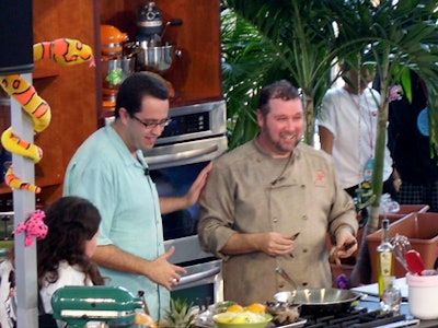 Subway's Jared Fogle assisted chef Allen Susser in his healthy cooking demonstration.