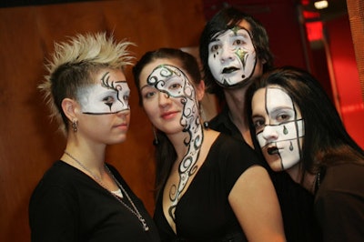 The Drake Hotel staff had their faces painted with makeup masks as part of the evening's theme.