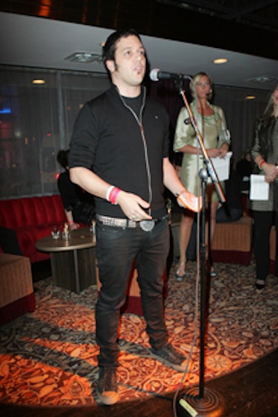Host George Stroumboulopoulos talked up the crowd in the party's main room.