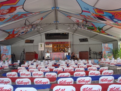 The Kellogg's Kidz Kitchen was one of the only kid-friendly events during the festival, offering children a chance to cook along side celebrity chefs.
