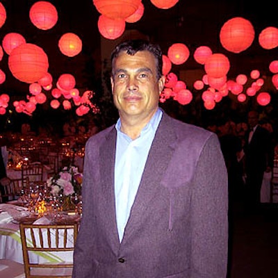 Robert Isabell of Robert Isabell Inc. posed in front of the indoor garden he created for the Museum of Modern Art's Party in the Garden benefit.